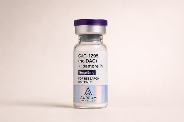 CJC-1295 no DAC + Ipamorelin 5mg/5mg vial research peptide - Aureum Peptides
