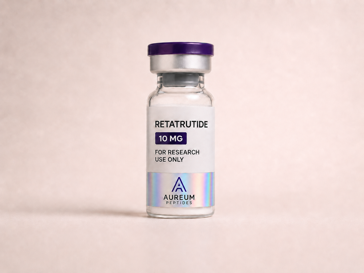 Retatrutide 10mg vial research peptide - Aureum Peptides