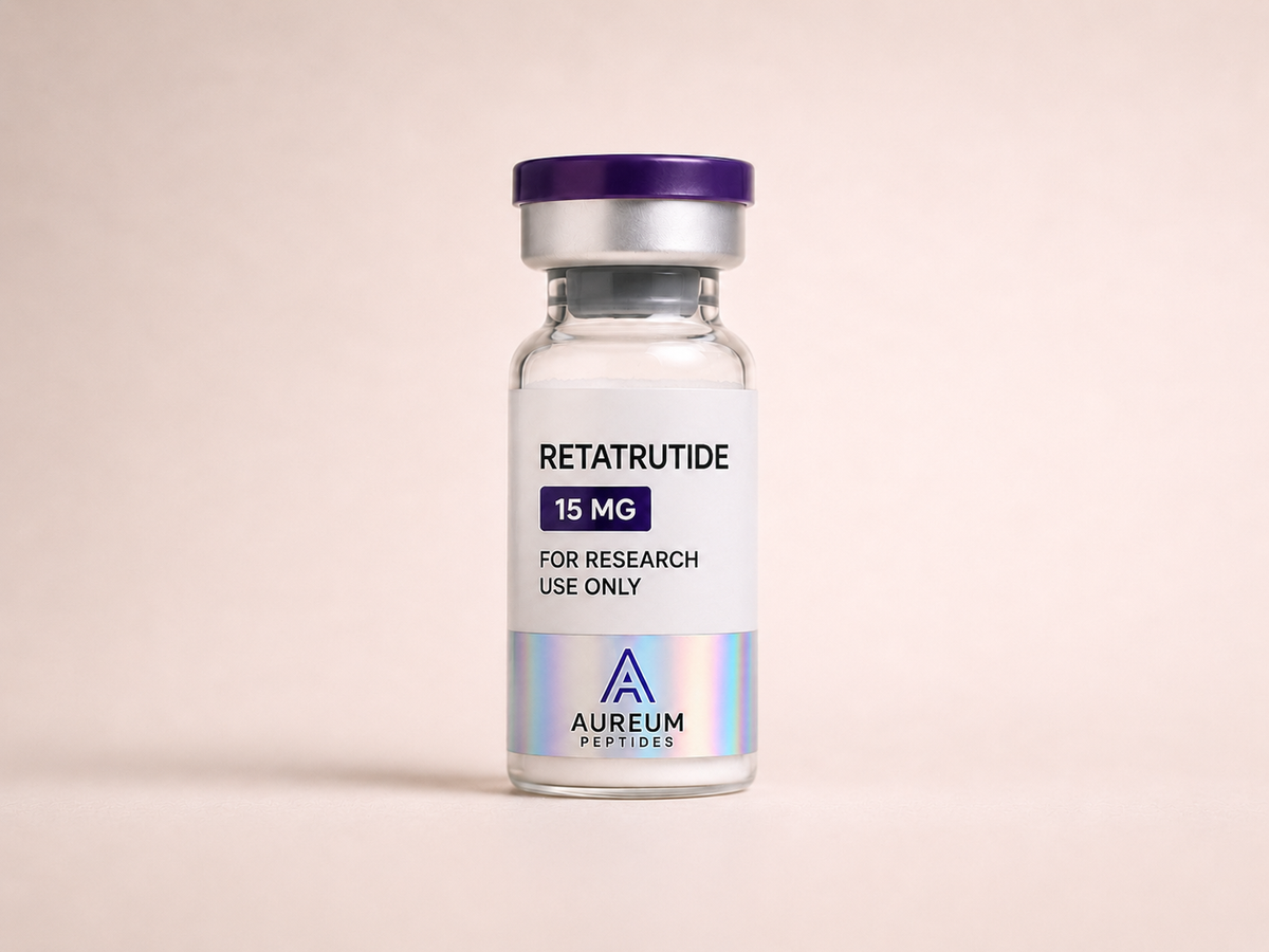 Retatrutide 15mg vial research peptide - Aureum Peptides