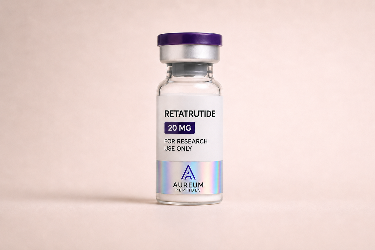 Retatrutide 20mg vial research peptide - Aureum Peptides